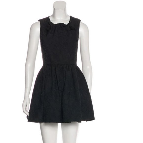 OPENING CEREMONY XS BLACK FLORAL POUF MINI DRESS - Picture 1 of 4